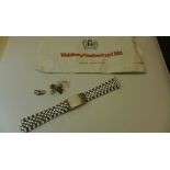 A Rolex stainless steel watch bracelet steelinox K7 63510H. 16cm long, with ends and spare link, end