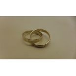 A Tiffany & Co 1887 silver entwined interlocking double ring size L. Approx 5 grams, generally good,
