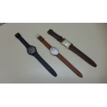 2 Swiss made gentlemans favre-leuba wristwatches. Both are manually wound movements. The large