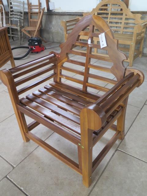 A pair of hardwood garden chairs - boxed