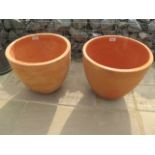 A pair of terracotta plant pots 43cm high - retail at £39.95 each