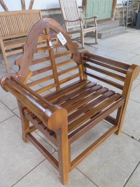 A pair of hardwood garden chairs - boxed