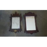 2 x 19th century mahogany wall mirrors 56 x 32cm