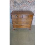 A Georgian mahogany 5-drawer chest with replacement top 90cm tall, 93 x 51cm