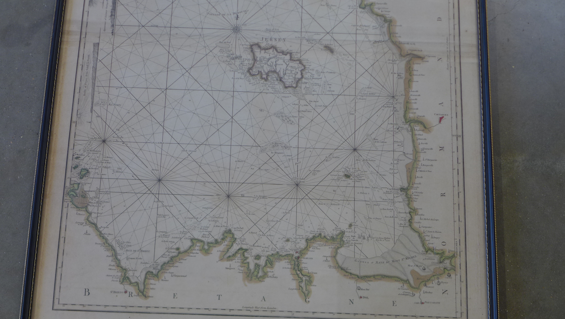 A Nautical Chart of the Islands of Jersey and Guernsey Sark Herm and Alderney with the adjacent - Image 2 of 3