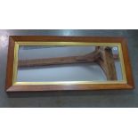 A birdseye maple framed mirror 113x52cm