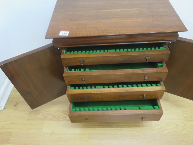 A good quality walnut 4 drawer cabinet with cutlery fittings on dwarf cabriole legs, 53cm tall, 48 x - Image 2 of 2