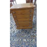 A new pine 5-drawer collectors chest 57cm tall, 45x32cm