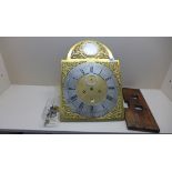 An 8 day striking longcase clock movement, the 13 inch dial signed WM Taylor Dumfries, for