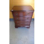 A small mahogany effect 40-drawer chest 61cm tall, 48 x 32cm in generally good condition