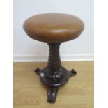 A 19th century Rosewood piano stool, 49cm tall, restored and recovered.