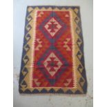 A hand knotted woollen- Maimana Kilim. 123 x 80 cm