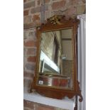 A Georgian style mahogany mirror. 69cm high, 40cm wide