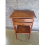 A small mahogany side table with 2 drawers, 70cm tall x 42cm x 32cm
