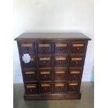 A mahogany Victorian style chemists 16-drawer chest made by a local craftsman to a high standard -