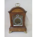 A good Lenzkirch inlaid walnut mantle clock striking on two gongs in good order, good running