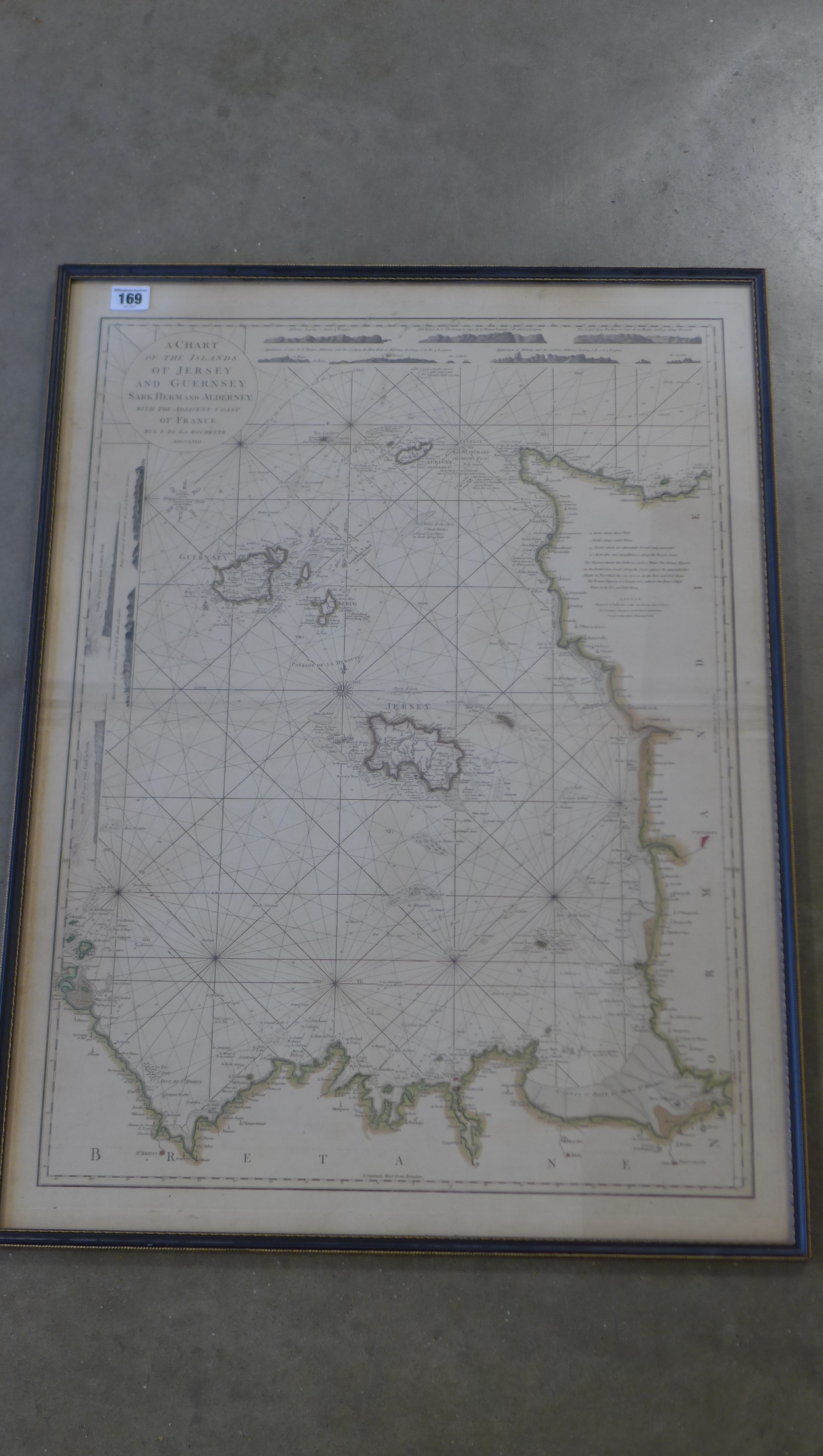 A Nautical Chart of the Islands of Jersey and Guernsey Sark Herm and Alderney with the adjacent