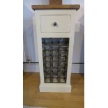A new painted pine 18 bottle wine rack with a drawers 98cm tall, 42 x 29cm