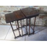 A nest of three 19th century rosewood side tables. 72 cm tall x 43 cm x 29 cm. Removed from a