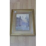 A watercolour entitled Slough Rd Eton, signed R W Fraser 05 in a gilt frame, 60 x 49cm painting in