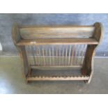 A pine plate rack, 48cm tall x 54 cm x 19cm