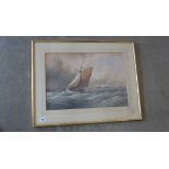 A marine watercolour unsigned with label verso Charles Taylor Junior exhibited 1841-1883 for