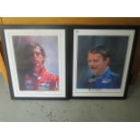 Two Rob Perry artist proof Formula 1 Racing prints, Nigel Mansell World Champion 1992 signed by both