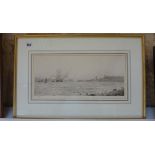 William Lionel Wyllie R.A. 1851-1931 North and South Shields Harbour Drypoint signed in pencil,