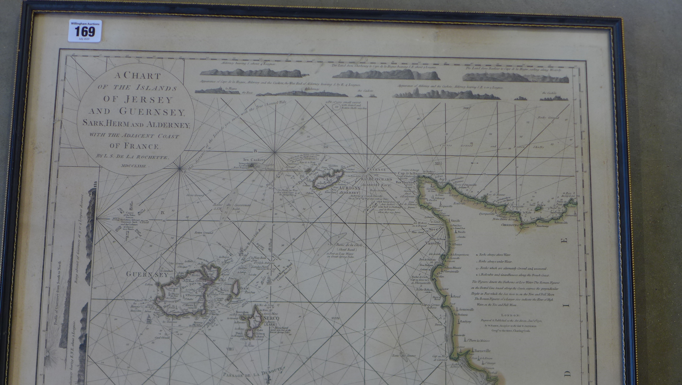 A Nautical Chart of the Islands of Jersey and Guernsey Sark Herm and Alderney with the adjacent - Image 3 of 3