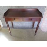 A 19th century mahogany 2 drawer washstand, 79cm tall x 91cm x 46cm, in polished condition