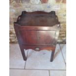 A Georgian mahogany tray top commode. 76cm tall x 52cm x 45cm. Removed from a Cambridge property,