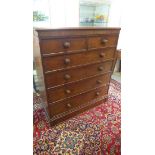 A 19th century mahogany 6-drawer chest some beading loss but generally sound. 130cm tall, 111cm x
