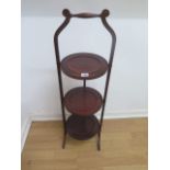 A mahogany 3 tier folding cakestand, 91cm tall, in original condition
