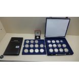 A set of 24 silver proof European football championship. 96 Royal Mint coins with 23 certificates.