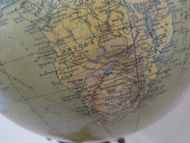 A philips 13.5 inch challenge globe on a painted metal stand, 64cm tall, reasonably good condition - - Image 2 of 6