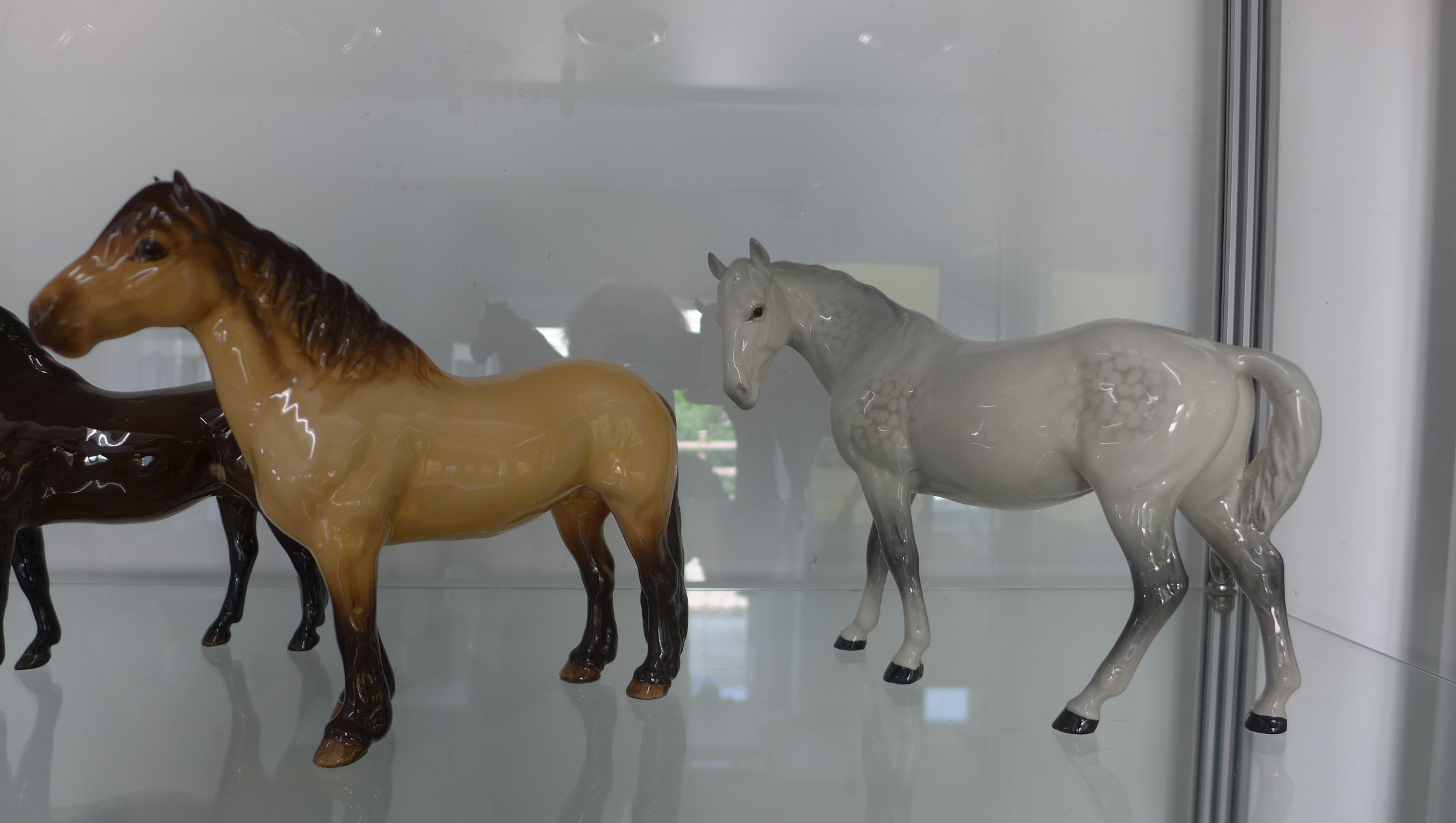 8 x Beswick horses: dappled grey, highland pony, exmoor pony, new forest pony, arab, piebald and two - Image 2 of 5