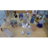 A collection of 19 assorted perfume bottles, including Givenchy, Guerlain and a bakelite owl - no
