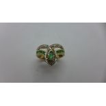 A hallmarked 9ct Emerald ring, size O, approx 3.2gs some general usage marks otherwise generally
