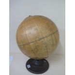 A Webur radio globe on bakelite stand some fading and a dent over South America and a line drawn
