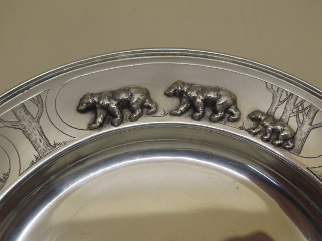 A silver Mappin and Webb 3 little bears dish. 18cm diameter. Hallmark Sheffield 1963/64 approx 8.9 - Image 2 of 3