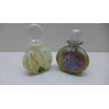2 x Isle of Wight scent bottles, unsigned, 10cm tall, all good except one which has a small chip