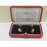A pair of cartier 18ct yellow gold stirrup cufflinks with original box, spprox 16.8gs in good