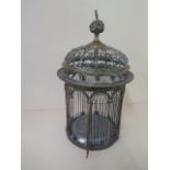A 19th century brass ornate birdcage 42cm tall, 24cm diameter, generally good condition, wear