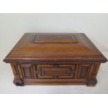 A good quality Victorian satinwood jewellery box with a fitted tray, 16 x 33 x 25cm. Some missing