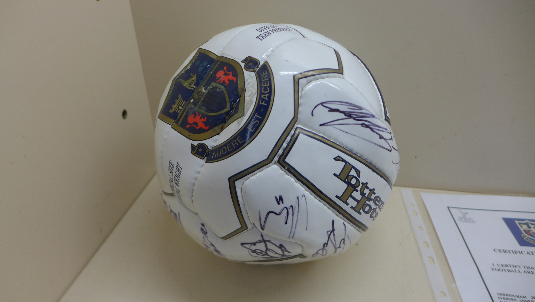 A signed Tottenham Hotspur football 2003 with C.O.A - Image 4 of 4