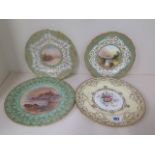 3 scenic Royal Doulton cabinet plates and a Royal Doulton floral plate 26cm diameter - all good
