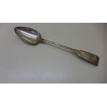 A Georgian Irish silver serving spoon. Dublin 1809 Maker JP, 33 cm long, approx 4.9 troy oz,