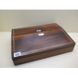 A 19th century Rosewood inlaid writing slope in restored condition, 9.5cm tall, 36 x 25cm