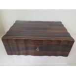 A 19th century Rosewood jewellery box with a fitted inlaid interior, 13cm tall, 37 x 25cm in good