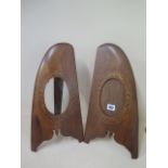 A pair of propeller tip picture frames with easel backs, 45cm tall, generally good condition -